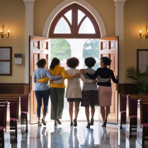a-wide-shot-of-black-women-walking-into-